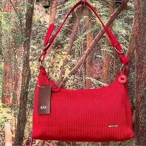 The Sak Crochet Hobo Bag purse NWT red Y2K Classic